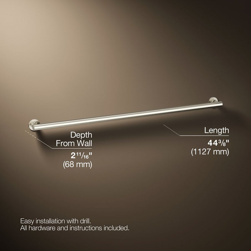 Purist Grab Bar, Vibrant Polished Nickel, 42"W