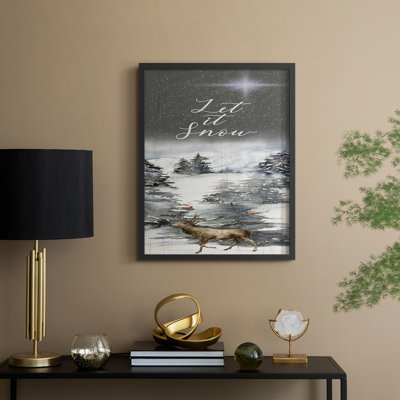 Let It Snow Framed Print - Solid Wood