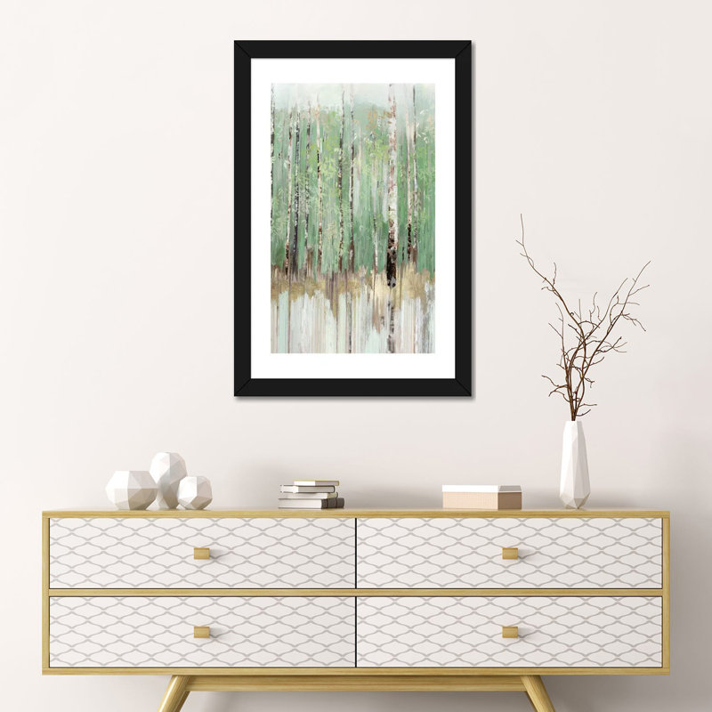 "Tree essence II" par Allison Pearce, reproduction d’art, Papier encadré noir, Blanc, H 24 po x l 16 po x P 1 po