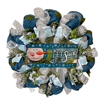 Couronne d'hiver «Let It Snow Country Snowman»