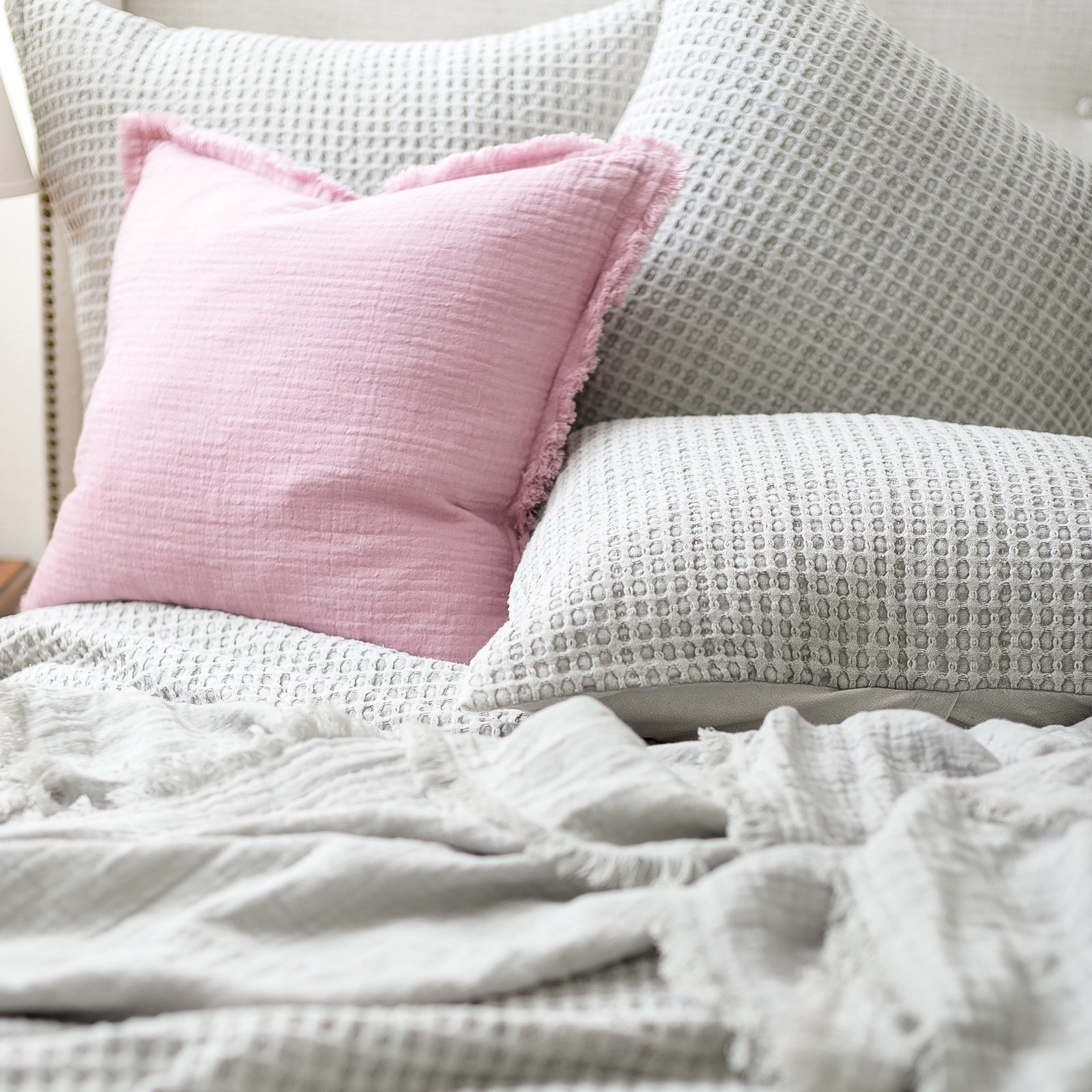 Waffle Cotton Coverlet Set, Queen Coverlet