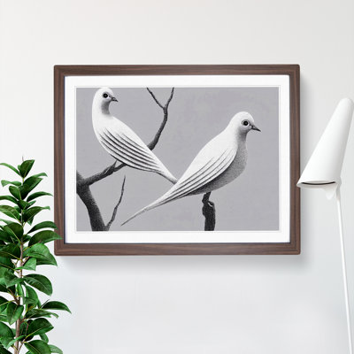 Illuminated Dove Birds - Single Picture Frame Print