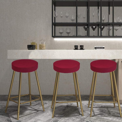Ensemble de 4 housses de tabouret de bar, tissu de luxe rond de 12 à 14 po, housse extensible et résistante aux plis en jacquard lavable pour siège de tabouret, ensemble de 4