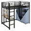 Lit mezzanine en métal avec bureau, tablettes, prise de courant, lumière DEL et garde-robe-965175608