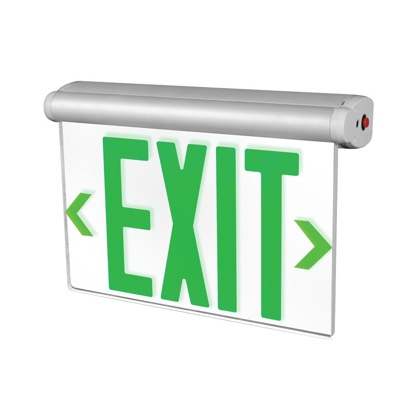 NICOR Lighting Thermoplastic Edge Lit LED Exit Sign, Green