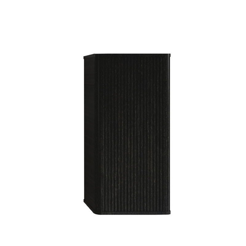 Chic Bathroom Cabinet - Black Brown, With Striped Textures And Convenient Storage Side Patterns Functionality, Black