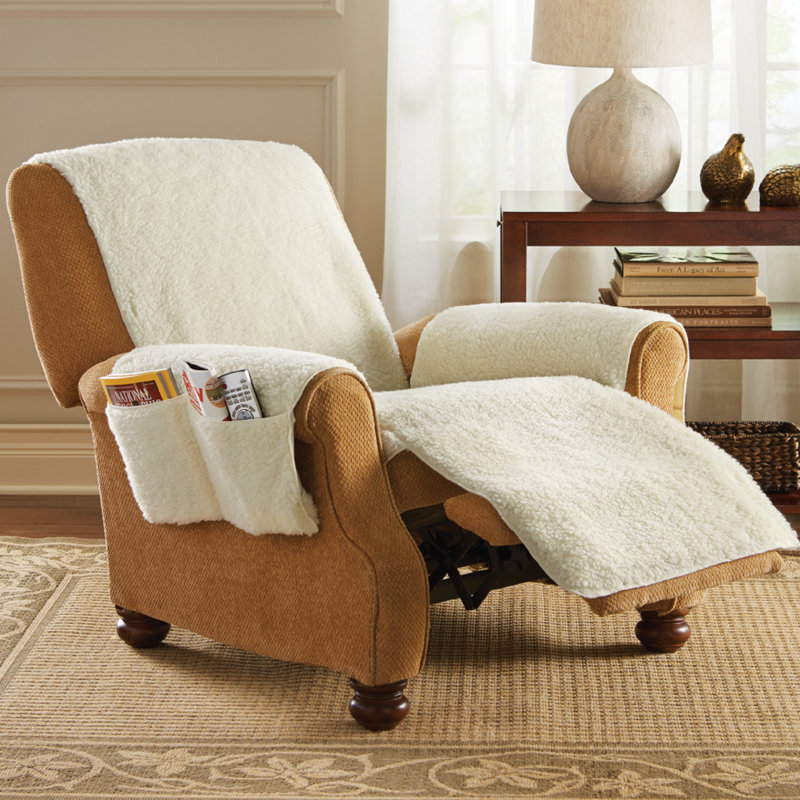 Housse pour fauteuil inclinable à coussins carrés/rectangulaires, Gris