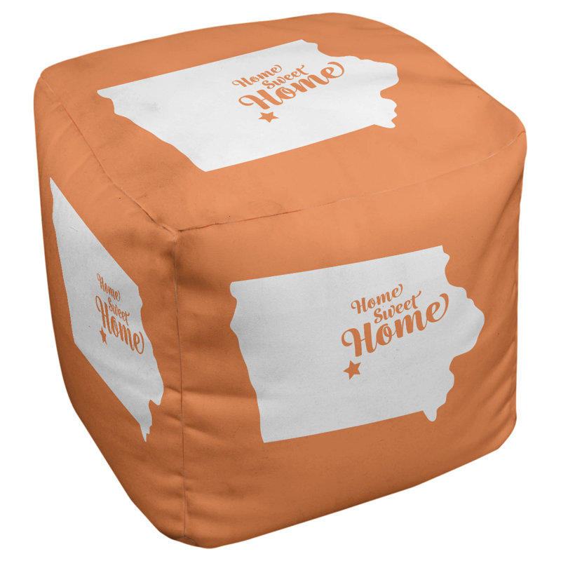 Repose-pieds cubique du moines home, Orange