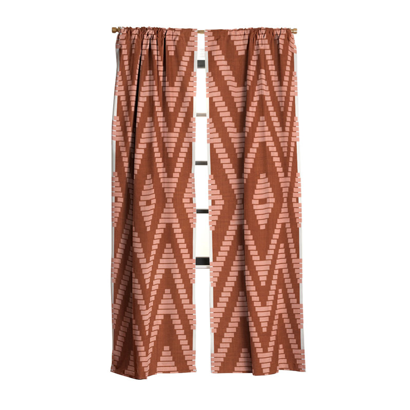 Arbaj Becky Bailey Rattan in Rust 1pc Blackout Window Curtain Panel, 50" W x 84" L