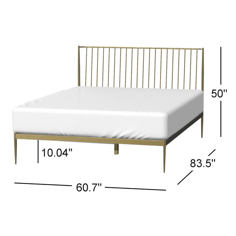 Aston Spindle Bed, Queen, Gold