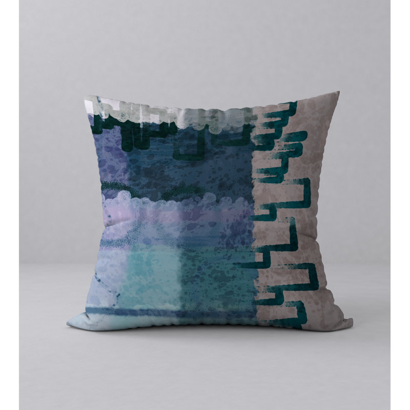 Abstract Throw Pillow, 18" H x 18" W