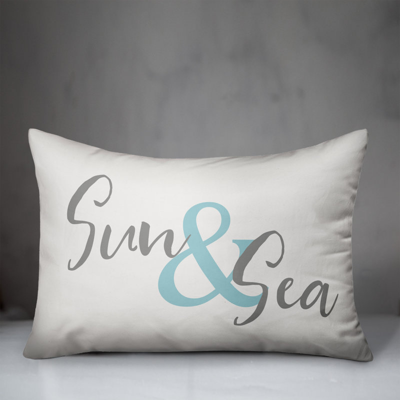  Sun and Sea Rectangular Pillow Cover & Insert, Gray