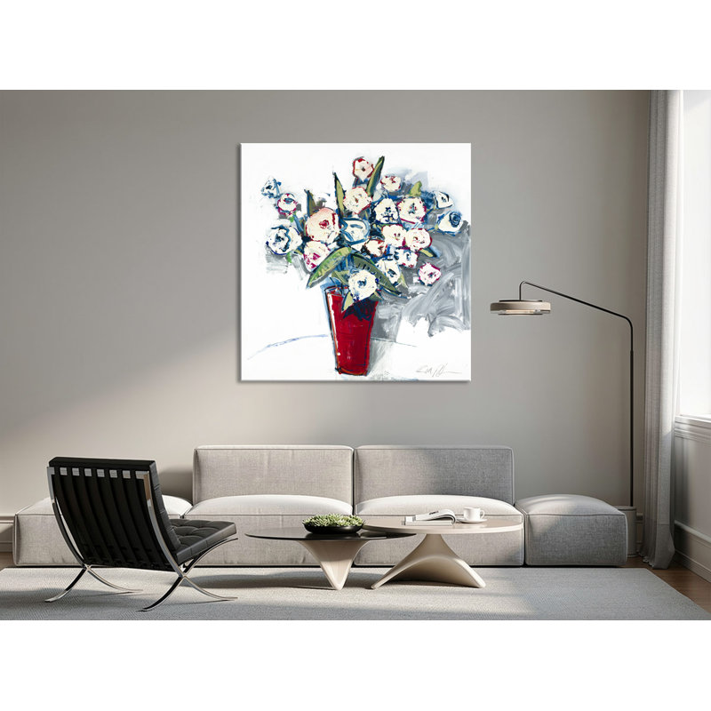 «The Red Vase» par Robert Robinson - peinture sur toile tendue