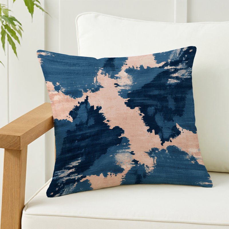Coussin décoratif intérieur et extérieur gris aquarelle, Gris abstrait 126, Carré 16 po