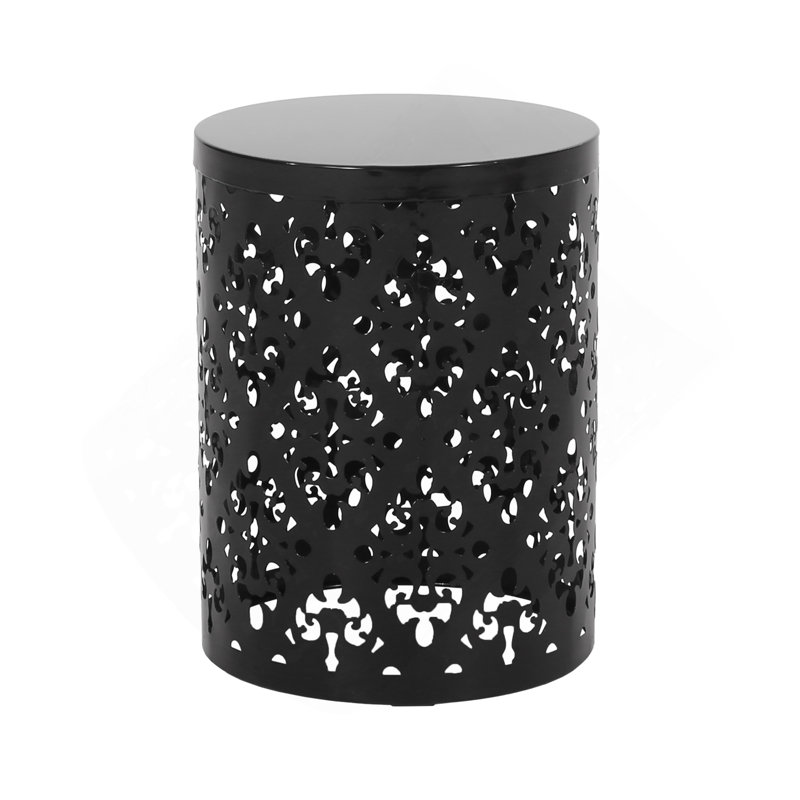 Outdoor Metal End Table -Large, Black