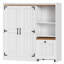 Rangement pour chaussures 20 paires avec tablettes réglables, portes et roulettes verrouillables