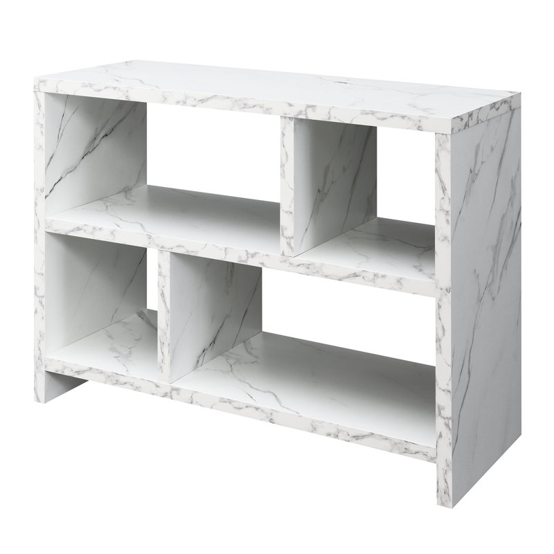 Console 37,99 po avec tablettes Nemcova, Faux marbre blanc