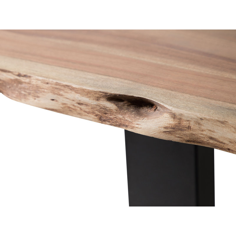 Carlita Acacia Solid Wood Top Metal Base Dining Table, H78 x L200 x W102cm