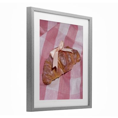 Glam Ribbon Croissant Framed Print Under Glass, design by LISH Creative