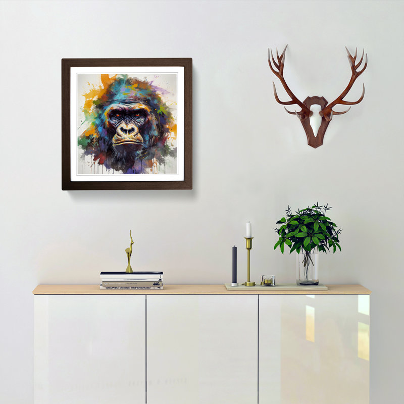 Gorilla Abstract No.4 - Framed Print, Walnut