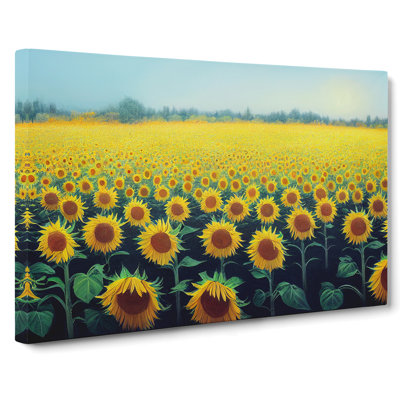 Wondrous Sunflower Field - Wrapped Canvas