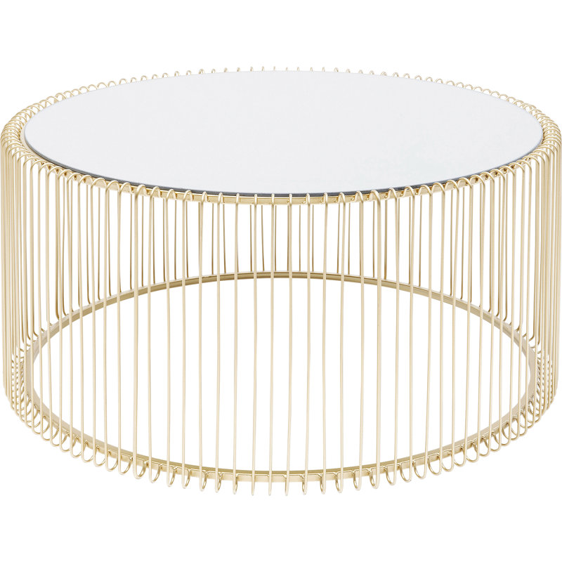 Coffee Table Wire Uno Ø80cm, Nickel/Copper
