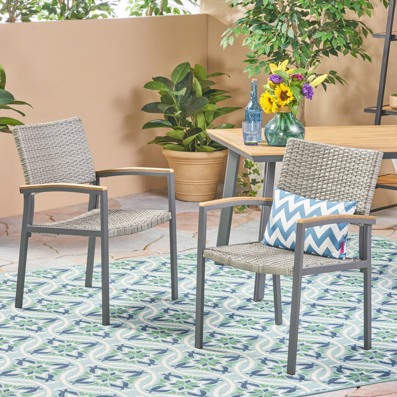 Chaise de salle à manger - grise, grillage moderne pour chaise de patio barbecue d'extérieur avec glamour tendance