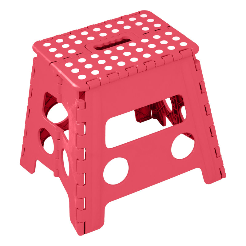 Nowata 1 - Step Plastic Lightweight Folding Small Step Ladder, Red