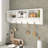 White Entryway Wall Mounted Coat Rack With 4 Dual Hooks Living Room Wooden Storage Shelf-2047032550