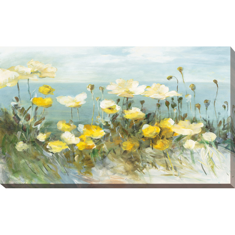 «Field of Poppies Bright», reproduction d'art sur toile tendue, H 24 po x l 40 po
