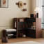 Armoire à chaussures extensible 33,07 po brun-noir - Rangement de vestibule à largeur réglable, conception peu encombrante-1230683776