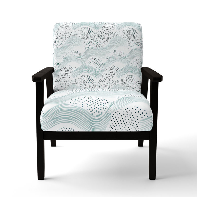 Chaise rembourrée Coastal - Fauteuil BlueSage, Accoudoirs carrés noirs