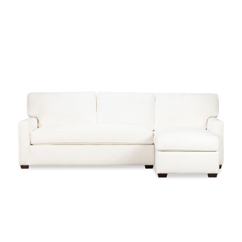 Canapé modulaire 2 pièces Taylor, Chenille Crypton® neige Nomad, Orienté à droite