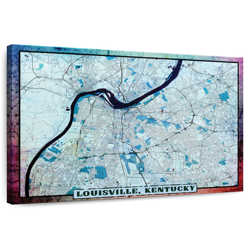 Carte de la ville de Aliaz Louisville, H 26 po x l 39 po