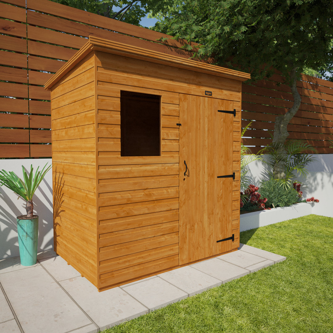 Tiger 6 Ft. W x 4 Ft. D Solid Wood Shiplap Pent Garden Shed