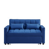 Adjustable Backrest Soft Futon Sofa with Side Pockets
