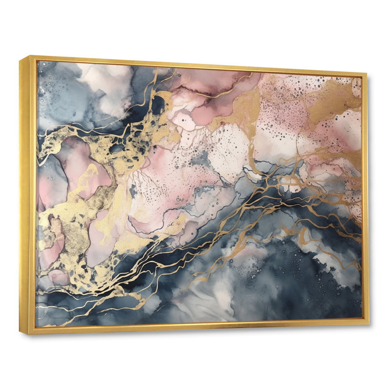 Exploration des profondeurs de la géode rose III - art mural abstrait en marbre pour le salon, H 34 po x l 44 po x P 1,5 po