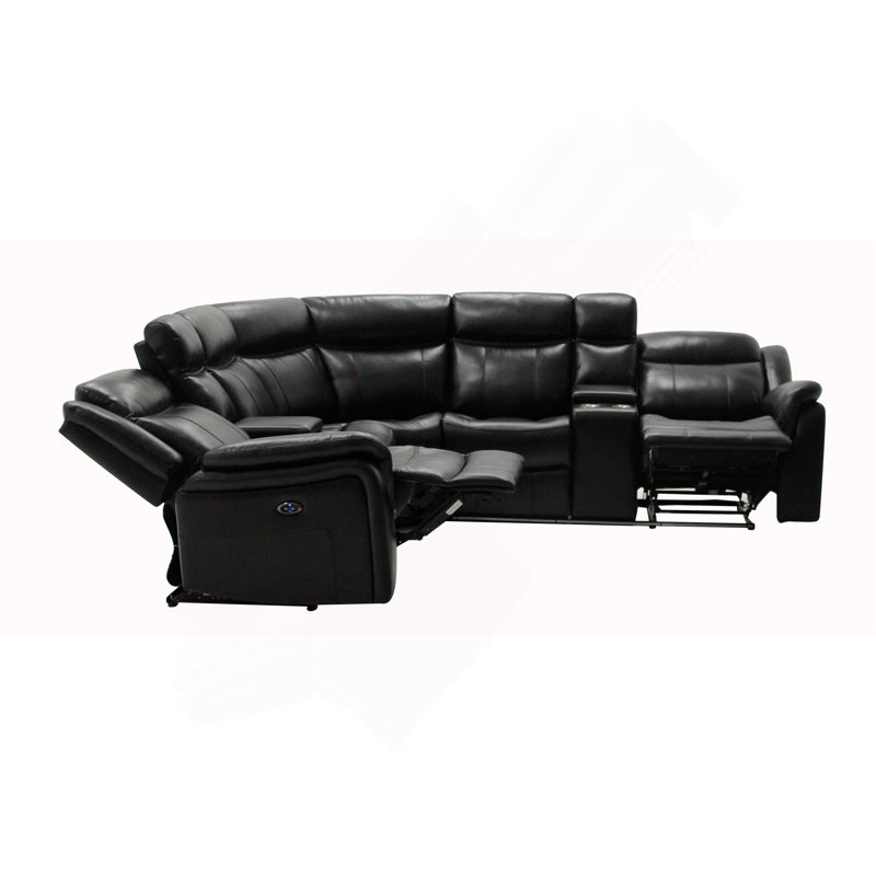 JUPITER BLACK LEATHER SECTIONAL