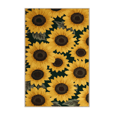 Washable Sunflowers Farm Area Rug