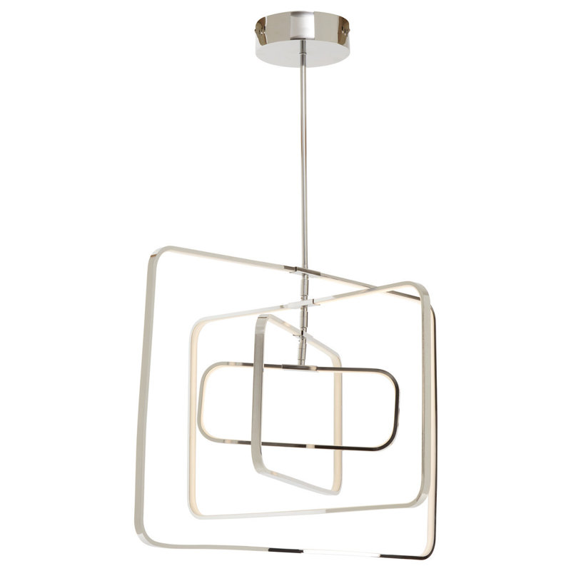 Atiya 1 - Light Silver LED Square/Rectangle Pendant