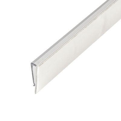 Outwater Plastic J Channel Fits Material 3/32 Inch Thick Clear Butyrate Cap Moulding With White Foam Adhesive 48 Inch (Pack Of 3)