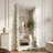 Irregular Wavy Full Length Mirror with Flannel Wrapped Frame-1980816784-1980816781