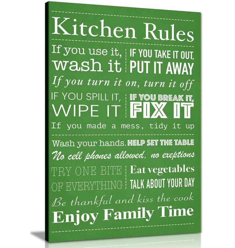 Kitchen Rules - Wrapped Canvas Print, 31cm H x 20cm W
