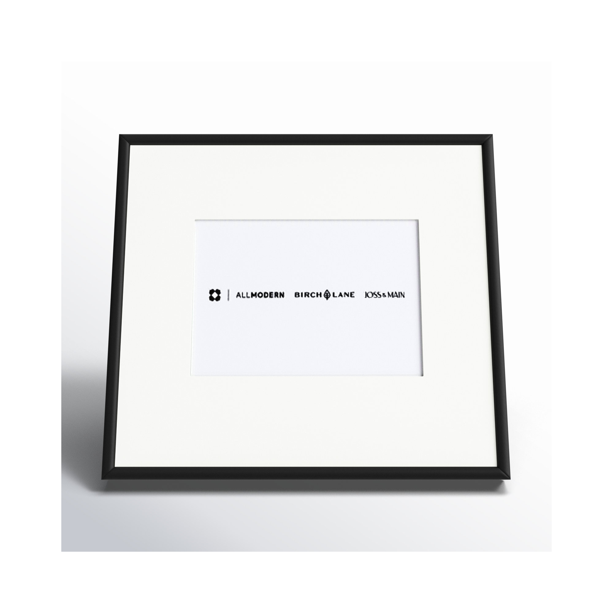 Feronia Metal Picture Frame with Mat, 6" x 4", Black