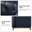 Fauteuil demi-tonneau carré en cuir véritable transitionnel 35,25 po Sonika de Sonika-919138933