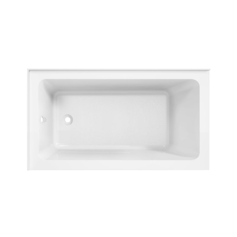 Kingston Brass Aqua Eden 54-Inch Acrylic Rectangular 2-Wall Corner Alcove Tub, Hand Drain, Left