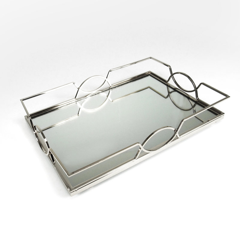 Plateau de coiffeuse Palmer, H 2,75 po x l 10,25 po x L 15 po, Argent