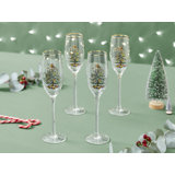 Spode Christmas Tree Champagne Fluted Glasses