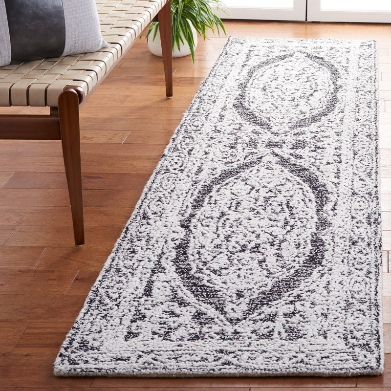 Tapis Metro 159 ivoire / noir, Tapis de couloir 2 pi 3 po x 9 pi