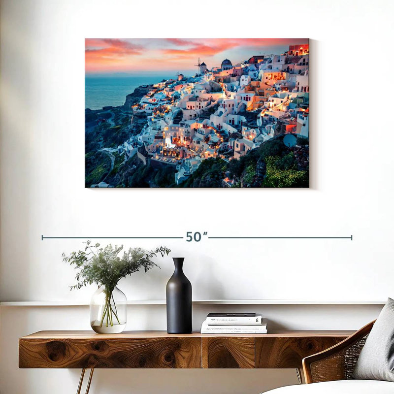 Hannes, célèbre village d'Oia, H 24 po x l 36 po